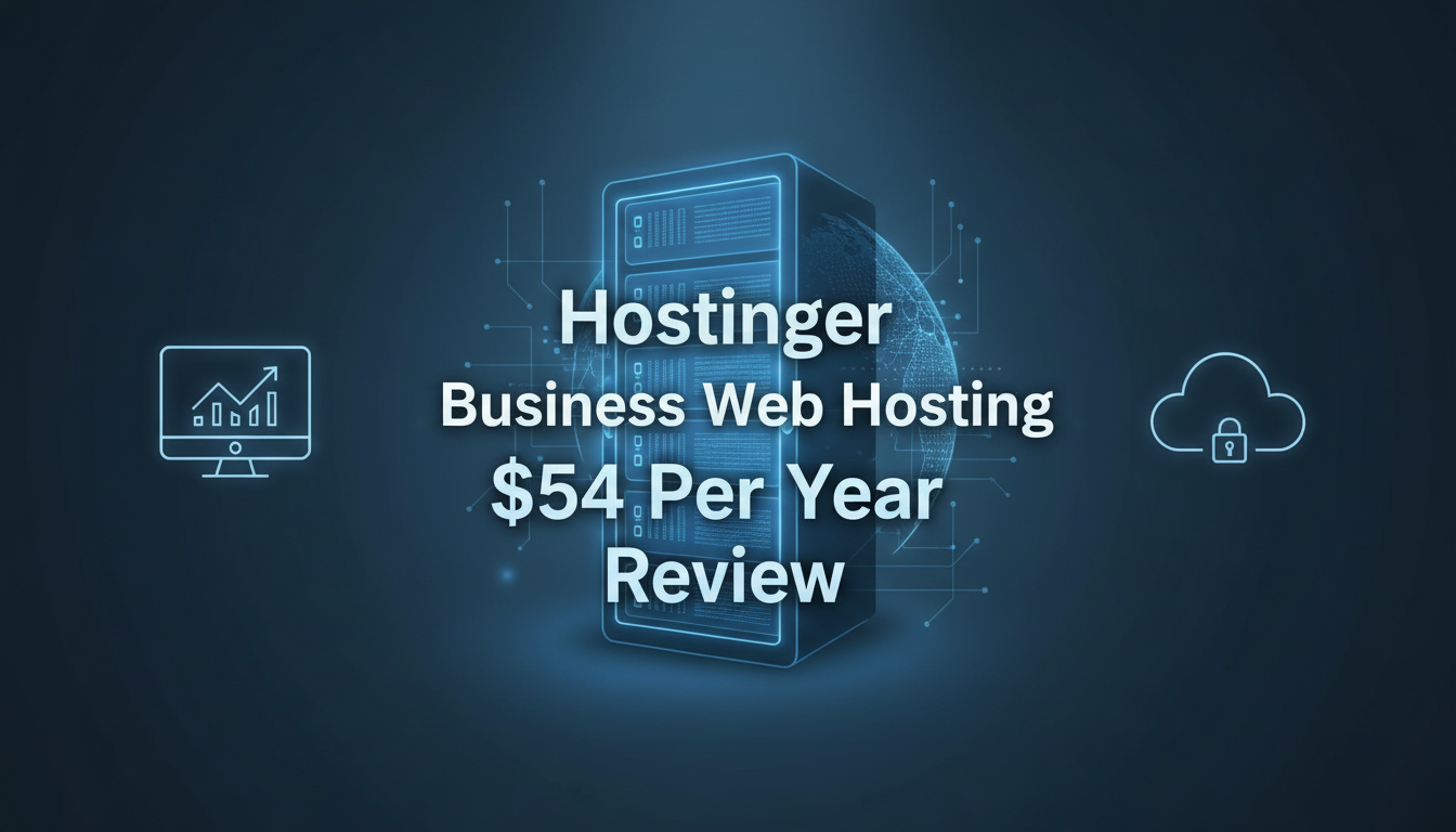Hostinger Business Web Hosting plan with $54/year pricing and premium hosting features.