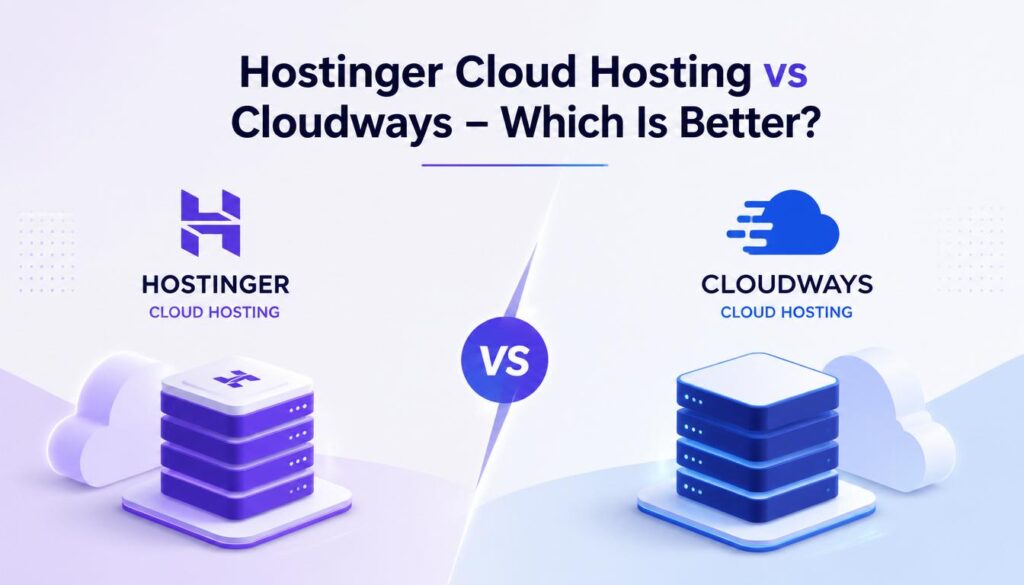 Comparison of Hostinger Cloud Hosting and Cloudways highlighting performance, pricing, and features.