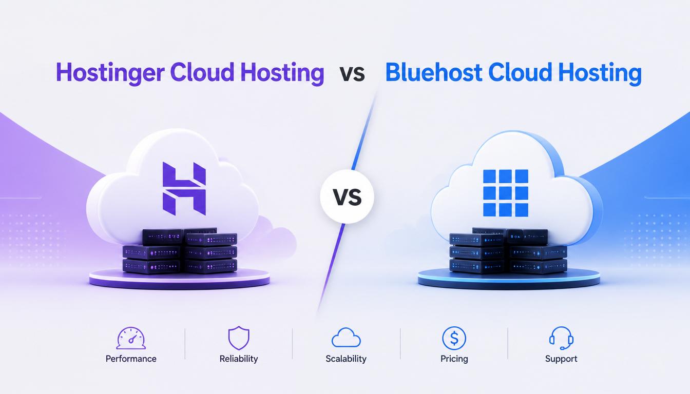 Hostinger and Bluehost cloud hosting comparison.