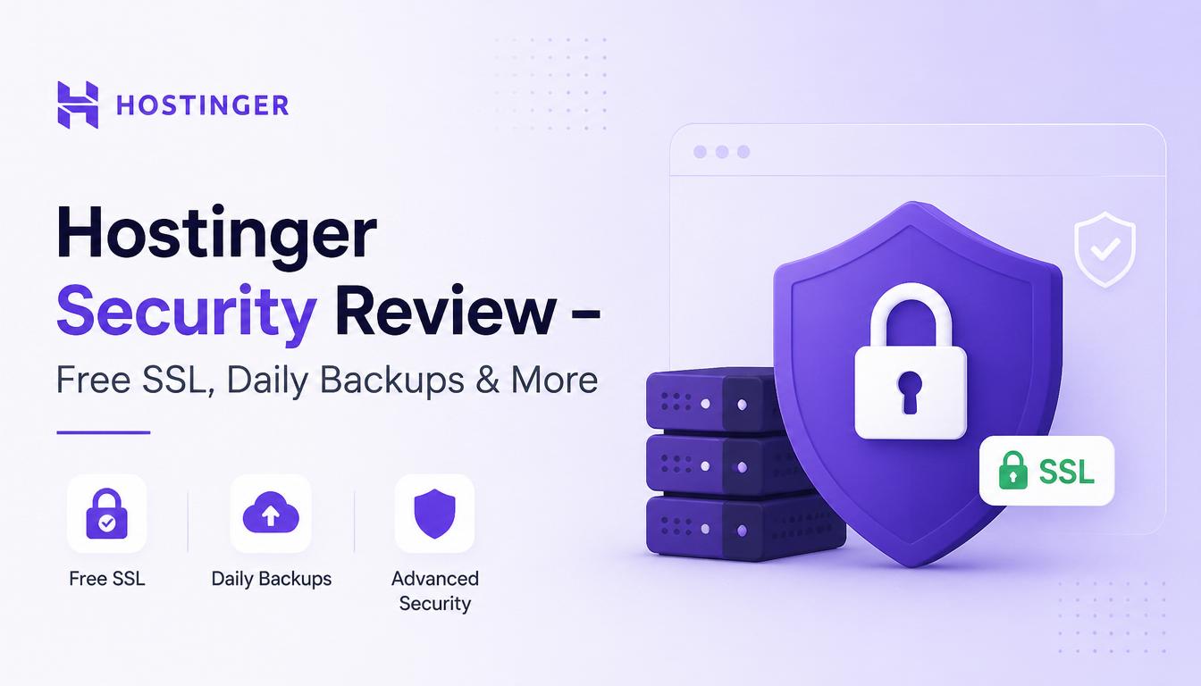 Hostinger security features including SSL and backups.