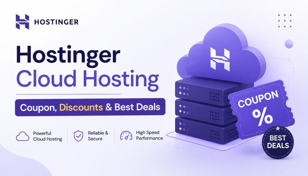 Hostinger Cloud Hosting coupon and discount offers with the best savings for cloud hosting plans.