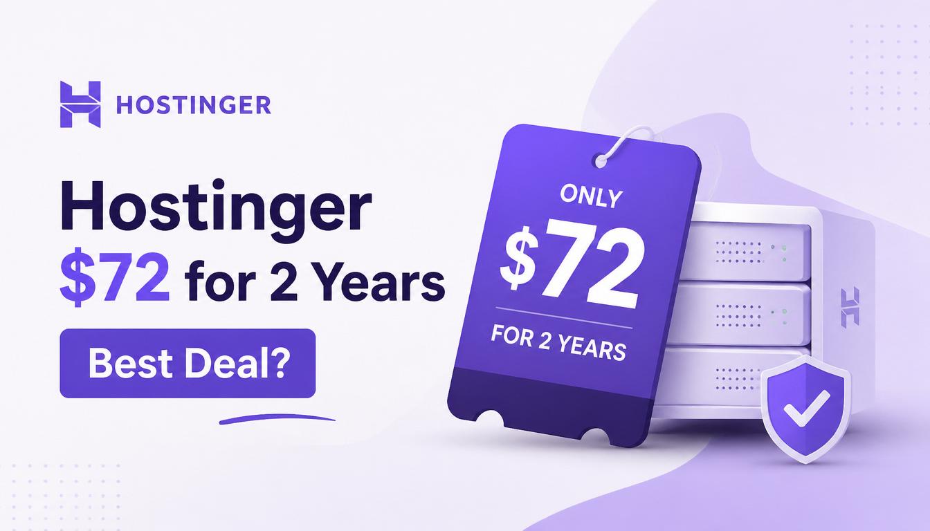 Hostinger $72 two-year hosting deal.
