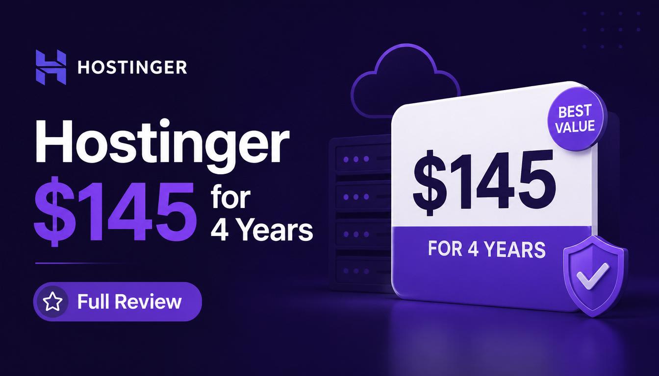 Hostinger $145 four-year hosting plan.