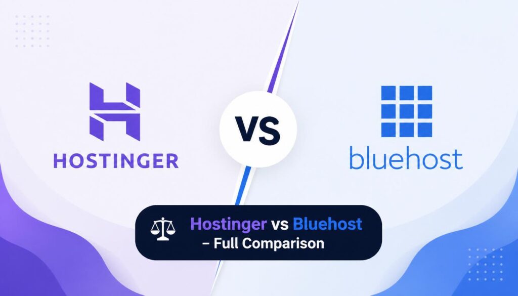 Hostinger vs Bluehost full comparison including pricing, speed, features, and performance
