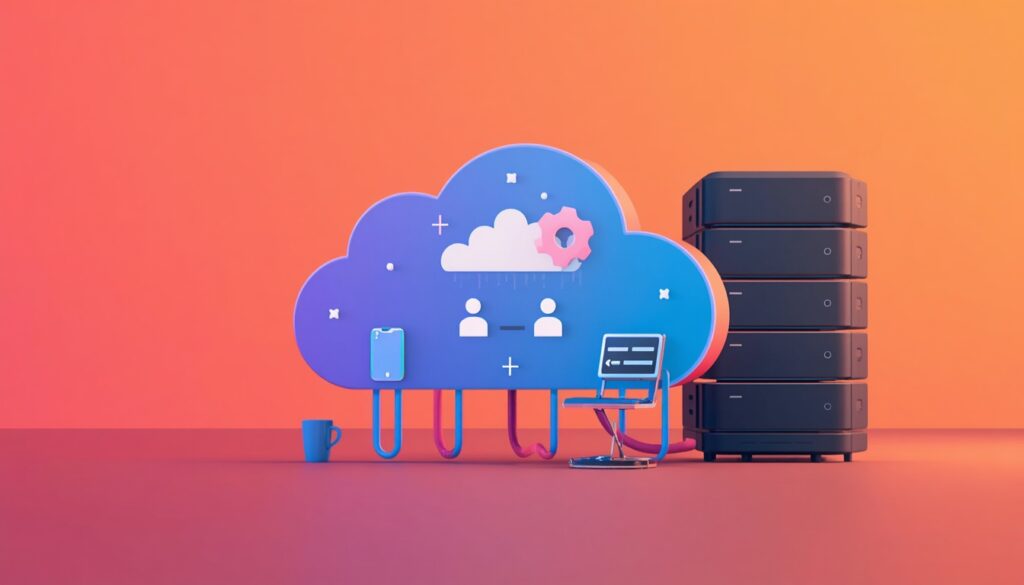 Professional workspace showing Hostinger Cloud Hosting dashboard for agencies and freelancers managing multiple client websites efficiently.